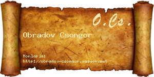 Obradov Csongor névjegykártya